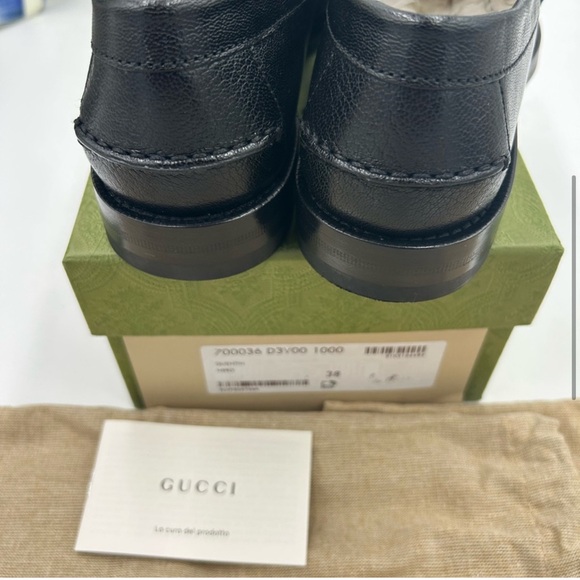 Mens Gucci, Leather logo Loafers size 38 made in Italy main image 4